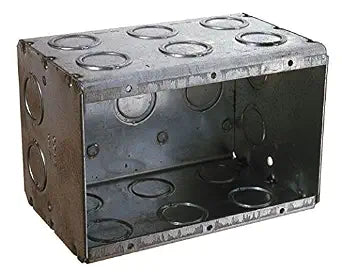 Hubbell Raco 3-Gang Masonry Box, Nongangable, Nineteen Concentric KOs, Gray, 3-3/4" x 5-19/32", 697
