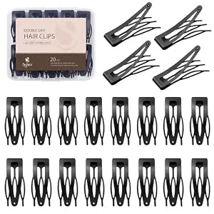 Sightor 20 Pcs Double Grip Hair Clips Metal Snap Hair Clips Hair Barrettes