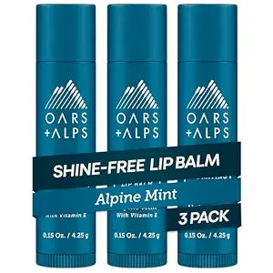 Oars + Alps Clear Lip Balm, Ultra Hydrating, Alpine Mint, 3pk, 0.45oz