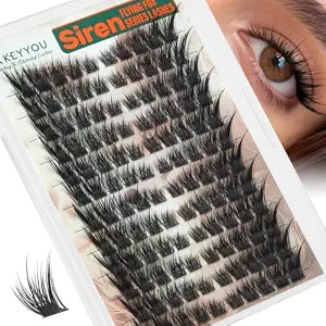 KEYYOU Fox Eye Lash Clusters Natural Wispy Spiky Subtle Siren Look