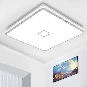 Airand Led Square Ceiling Light 24W 2050LM 12.8in Flush Mount Light Fixture Ceiling Lights Waterproofing No Flicker IP44 80Ra+ 5000K Cold White Led Light for Bedroom Kitchen BathroomCold White