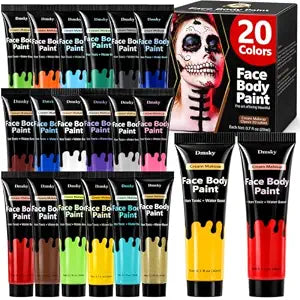 20 Colors Face Body Paint,Water Based Face Paint for Adults,14FL OZ