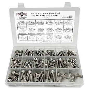 Metric Allen Socket Head Cap Screws Bolts A2-70 Stainless Steel Assortment - 211 PCS