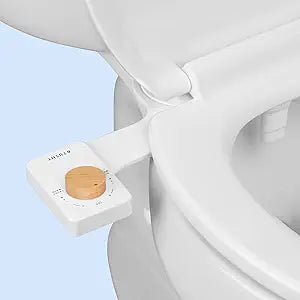 TUSHY NEW Fresh Dual Nozzle Cool Water Bidet: Ultra Slim Toilet Seat Attachment Sprayer with Luxury 2 in 1 Front & Rear, Self-Cleaning, 180 Clean (DIY Install, 10 Minutes), Non-Electric, Bamboo Knob