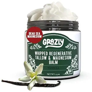 Grazly Whipped Beef Tallow for Skin - Vanilla, 2.5 oz