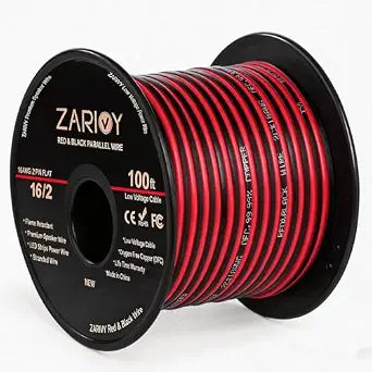 16 Gauge Wire 100 Feet, 16 AWG Red Black Electrical Wire 12V/24V DC Cable, 16AWG 2 Conductors LED Strips Extension Cord for Speaker, LED Strips, Autos, use