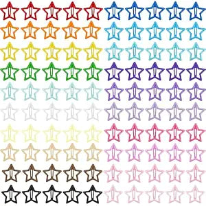 VIBILIA Star Hair Clips Y2K Multicolor Metal Hair Accessories-100PCS 1.18"