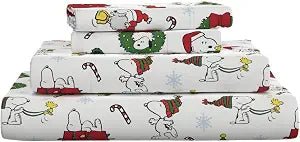 Peanuts�� Snoopy Christmas Holiday Microfiber Sheet Set ��� Twin, 3 Piece Set (Official Peanuts Product) by Franco Collectibles