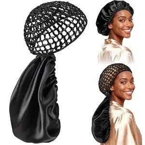 2 In 1 Wrap Cap Bonnet, Reversible Curly Hair Bonnet for Sleeping Hair Care