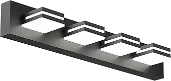 Likelgn Modern Bathroom Vanity Light, 29" 4-Light Bathroom Light Fixtures Over Mirror, LED Vanity Light 3000K 4000K 5000K CCT Adjustable, Matte Black