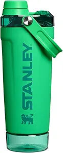 STANLEY Vitalize Shaker Bottle 20 oz | Leakproof Insulated Stainless Steel Shaker Cup | Base Storage and Twist On Fast Flow Lid | Protein Shakes and Pre Workout Powder | BPA-Free | Meadow