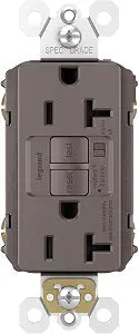 Legrand radiant 20 Amp Alarm Tamper Resistant GFCI Duplex Outlet Brown 1Pk