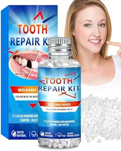 Tooth Repair Kit with Fake Teeth Beads, Natural Color, Moldable & Reusable
