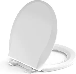 Ansffer Round Toilet Seat 16.5", Premium Matte Texture with Soft-Touch Feel, Quiet Soft Close, Top & Bottom Fixing, 2-Way Mounting, Durable PP, No Yellowing, Fits Standard Round Toilets