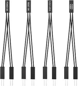 PC Power Switch Splitter, 2 Pin 2.54mm 1 Female to 2 Male Power SW Reset SW HDD LED Jumper Splitter Adapter for PC Motherboard Power ON Off Reset Hard Drive LED