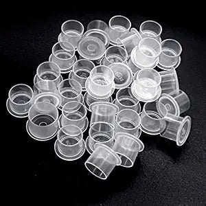 Tattoo Ink Cups 200PCS 17mm Large Tattoo Pigment Cups With Base Disposable Plastic Ink Caps for Machine Tattoo Supplies Needles