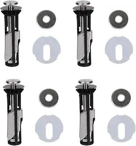 4Pcs Toilet Seat Screws, Steel Toilet Seat Hinge Bolts and Nuts, Heavy Duty Toilet Seat Fastener with Washers, Toilet Hardware Replacement for Top Mount Toilet Seat Hinges
