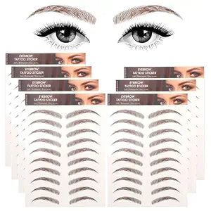 Molain Eyebrow Tattoos Stickers 7 PCS Waterproof Tattoo Color Fake Eyebrows Tattooed Stencils Instant Transfer False Brows Shape Grooming Shaping Temporary Brow Peel Off Tint Paper For Women(brown)