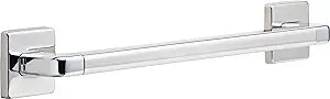 DELTA FAUCET BathSafety: 18" Angular Modern Decorative ADA Grab Bar 41918, Polished Chrome