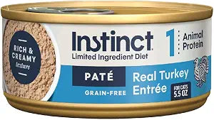 Instinct Limited Ingredient Diet, Natural Wet Cat Food, Grain Free Recipe - Real Turkey, 5.5 Ounce (Pack of 12)