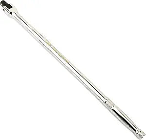 3/8-Inch Drive Breaker Bar, 15-Inch  Heavy Duty CR-MO Head & 15mm Thick Shaft  Dual-Knurled Non-Slip Grip, Constant Tension Flex Head, Premium Mirror Chrome Finish