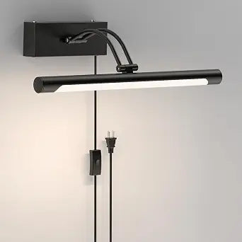 Plug in Picture Lights for Wall LED Art Light with On/Off Switch,14inch 4000K Adjustable Brass Gallery Painting Lights for Picture Display Dartboard Art Work (Black)