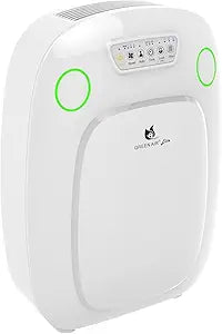 Green Air Elite HEPA and Odor Fighting Filter Air Purifier with IonCluster Technology for Large Rooms, HEPA, Carbon, and Charcoal filter for allergies, pets, odors, mold, dust, germs, smoke, 600 sq ft
