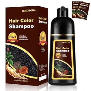 Chestnut Brown Hair Dye Shampoo 3 in 1, Natural Vibrant Color Shampoo