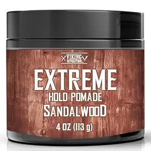 Viking Revolution Extreme Hold Hair Pomade for Men - Sandalwood - 4 oz