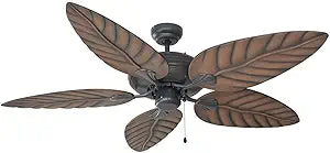 Design House 154104 Martinique 52-Inch Decorative Indoor/Outdoor Ceiling Fan with Leaf Blades, Oil Rubbed Bronze