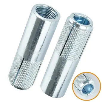 4 PCs Drop-in Anchors 1/2 Inch Zinc-Plated for Concrete, Secure Mounting, Industrial-Strength, Easy Installation - Perfect for Home, Construction, and Outdoor Applications