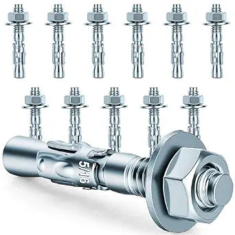 5/16 x 2 in Wedge Anchors 12 pcs Galvanized Concrete Anchors