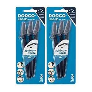 DORCO Line-Up Razor for Men - Ultimate Grooming Tool for Mustache & Beard (2 Pack)