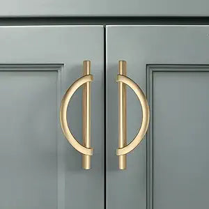 Amerdeco 10 Pack Brushed Gold Cabinet Pulls 5 Inch(128MM) Hole Centers Kitchen Cabinet Handles Hardware Kitchen Handles for Cabinets Cupboard Handles Drawer Pulls