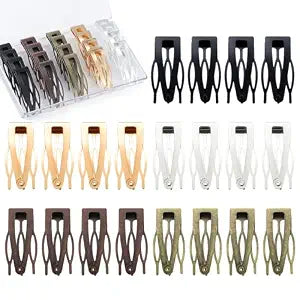 obeoby 20Pcs Metal Snap Hair Clips for Women Girls, 2In Small Barrettes