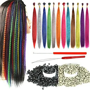 Synthetic Feather Hair Extensions for Women12 feather mix colors