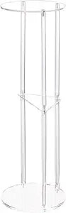 HMYHUM Clear Acrylic Drink Table for Small Spaces, Small Martini Drink Side Table for Living Room, 3 Tiers, C Shaped, 8" L x 8" W x 26" H