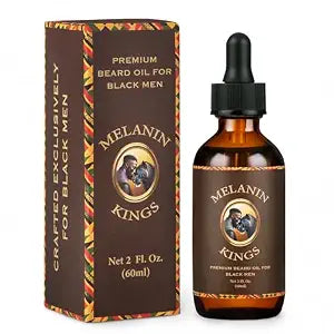 Melanin Kings Beard Oil for Black Men - Specialized formula for Black Men - With ancient African Ingredients - 100% Natural Ingredients - 2fl. Oz. - Kenyan Sandalwood Scent