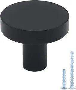 50 Pack Black Cabinet Knobs Dresser Knobs, Solid Kitchen Cabinet Knobs Drawer Knobs, Matte Black Round Single Hole Knob for Cabinets and Drawers, 101ABK