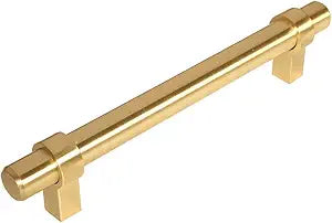 Cosmas 10 Pack 161-128BB Brushed Brass Cabinet Bar Handle Pull - 5" Inch (128mm) Hole Centers