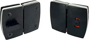 Stainless Steel 304 Grade Glass to Glass Shower Door Lock for 3/8" ~ 1/2" Thickness Glass (Matte Black)