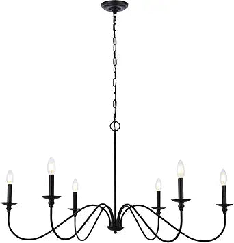 Elegant Furniture & Lighting Rohan Collection 6-Light Chandelier
