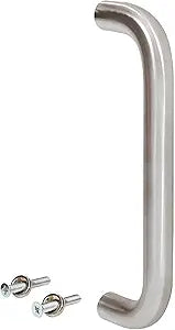 BRIXWELL Solid Pull Handle Aluminum Material, Brushed Stainless Steel Finish, 11" Length, 10" Center to Center, 1" Diameter, Single Sided Mounting, Includes 1/4"-20 Bolts and Washers