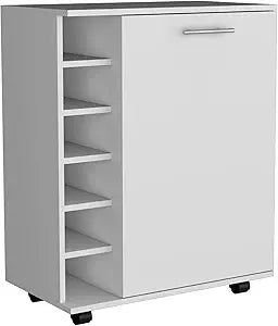 Tuhome Wick Bar Cart-Living Room-White