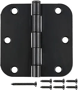 30 Pack Matte Black Door Hinges Black 3 1/2 Interior Door Hinges 3.5 Inch with 5/8 Radius Corners