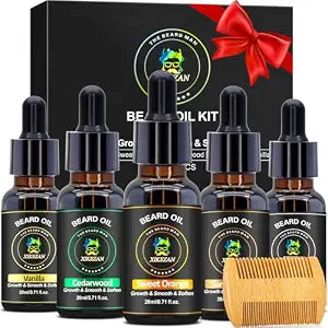 Beard Oil & Comb Set Soften, Smooth/Strengthen, Christmas Stocking Stuffers
