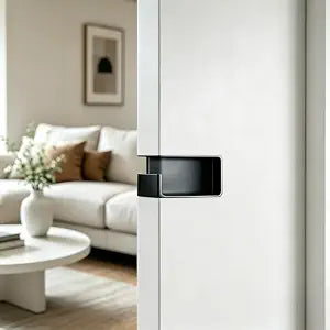 Pocket Door Pull, Black Flush Recessed Handle for 1-3/8 Doors