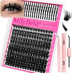 MilyBest Lash Clusters Kit 100D with Spikes, 13-19mm Manga Lashes