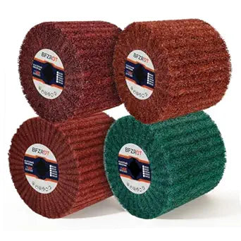 4 Pcs Surface Conditioning Tool, 60 80 120 240 Grit 4.7" x 4" Abrasive Drawing Burnishing Drum for Metal Stainless Steel Wood