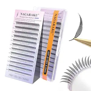 NAGARAKU Premade Anime Spire Fans Lashes 0.07 D Curl 8-15mm Mix Spikes